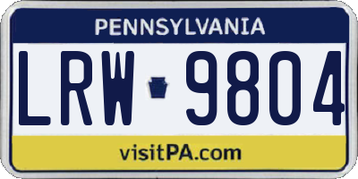 PA license plate LRW9804