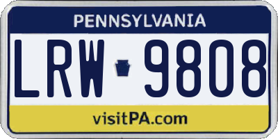 PA license plate LRW9808