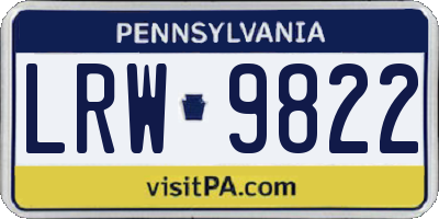 PA license plate LRW9822