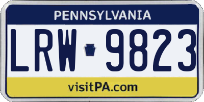 PA license plate LRW9823