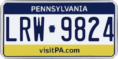PA license plate LRW9824
