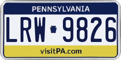 PA license plate LRW9826