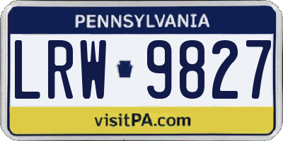 PA license plate LRW9827