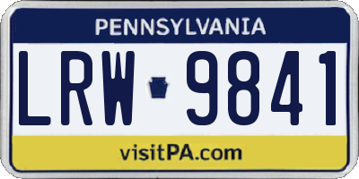 PA license plate LRW9841