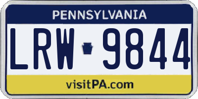 PA license plate LRW9844