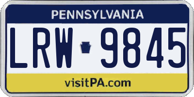 PA license plate LRW9845