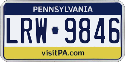 PA license plate LRW9846