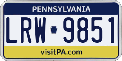 PA license plate LRW9851