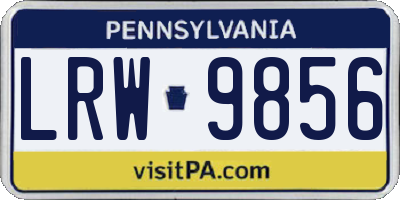 PA license plate LRW9856