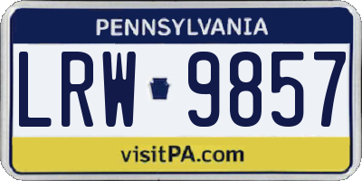 PA license plate LRW9857
