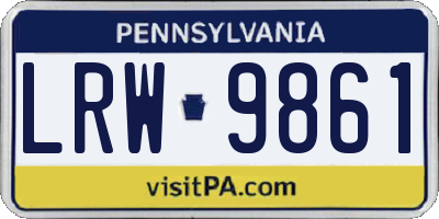 PA license plate LRW9861