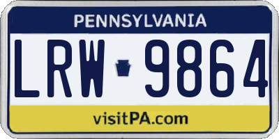 PA license plate LRW9864