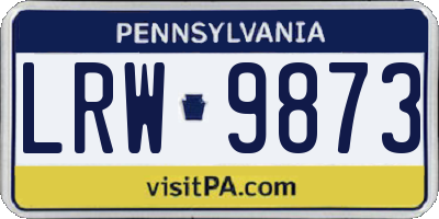PA license plate LRW9873