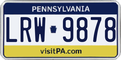 PA license plate LRW9878