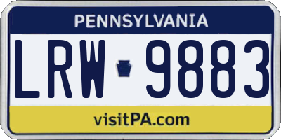 PA license plate LRW9883
