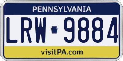 PA license plate LRW9884