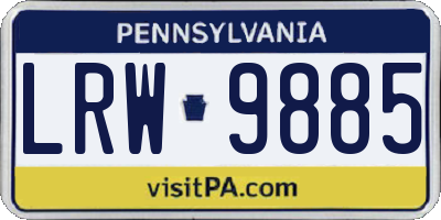 PA license plate LRW9885