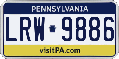 PA license plate LRW9886
