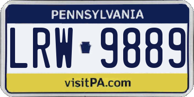 PA license plate LRW9889