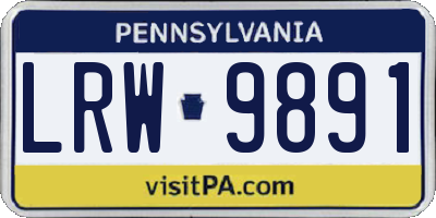 PA license plate LRW9891