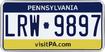 PA license plate LRW9897