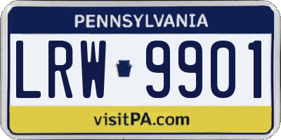 PA license plate LRW9901