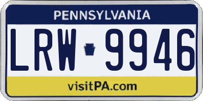 PA license plate LRW9946
