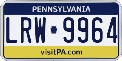 PA license plate LRW9964