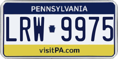 PA license plate LRW9975