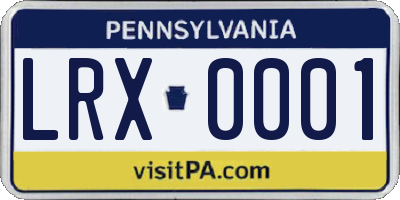 PA license plate LRX0001