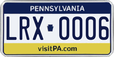 PA license plate LRX0006