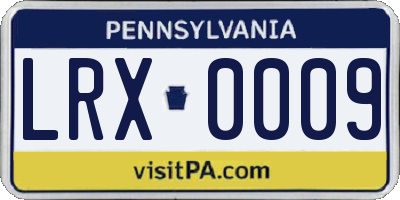 PA license plate LRX0009