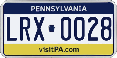 PA license plate LRX0028