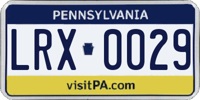 PA license plate LRX0029