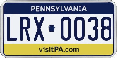 PA license plate LRX0038