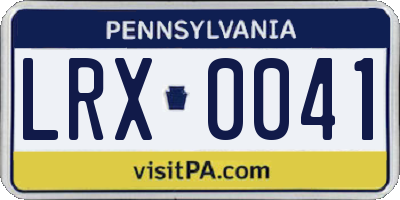 PA license plate LRX0041