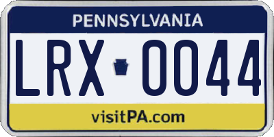 PA license plate LRX0044