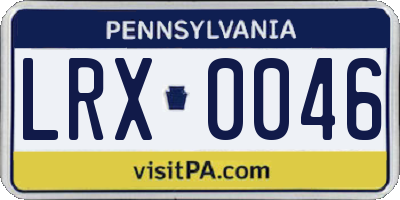 PA license plate LRX0046