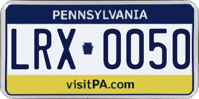 PA license plate LRX0050