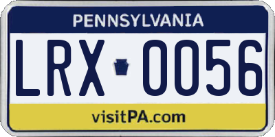 PA license plate LRX0056