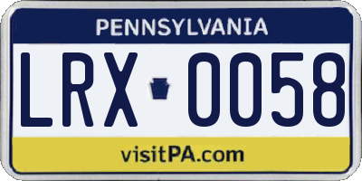 PA license plate LRX0058
