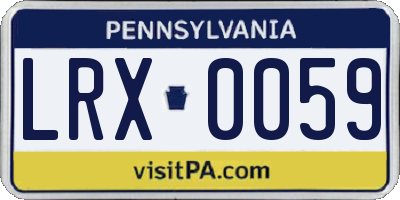 PA license plate LRX0059
