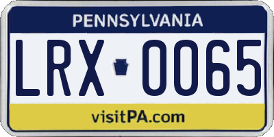 PA license plate LRX0065