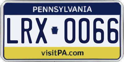 PA license plate LRX0066