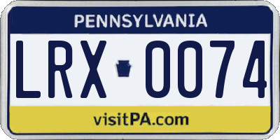PA license plate LRX0074