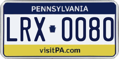 PA license plate LRX0080