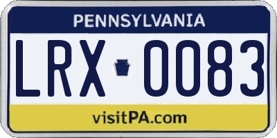 PA license plate LRX0083