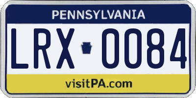 PA license plate LRX0084
