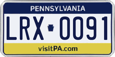 PA license plate LRX0091