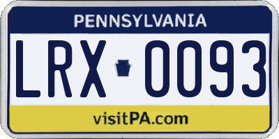 PA license plate LRX0093